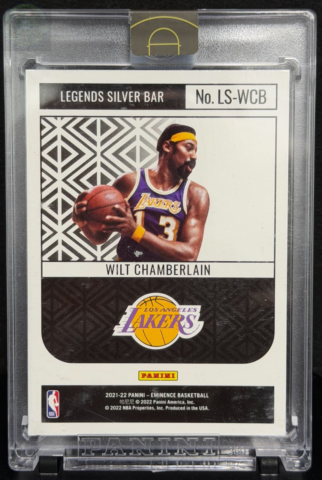 2021-22 Panini Eminence Wilt Chamberlain Gold Bar 1 Toz