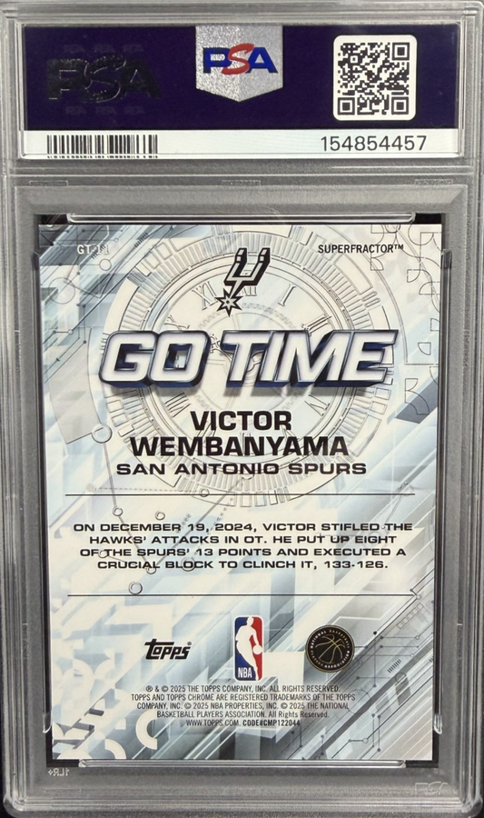 2025-26 Topps Chrome - Go Time SUPERFRACTOR Victor Wembanyama #GT-11 PSA 8