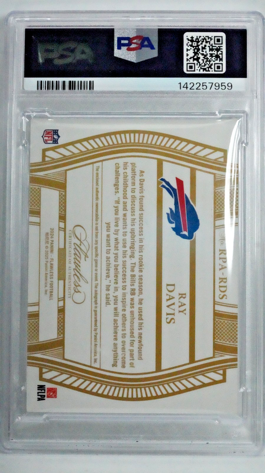 2024 Flawless - RAY DAVIS #RPA-RDS - Rookie Emerald Patch Auto - 1/5 - PSA 8