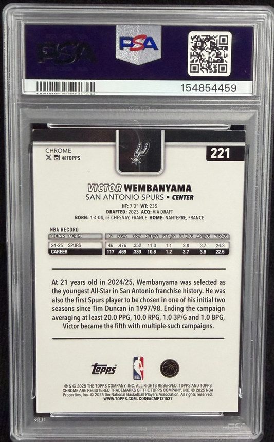202526 Topps Chrome Image Variation Victor Wembanyama 221 Green Speckle /99
