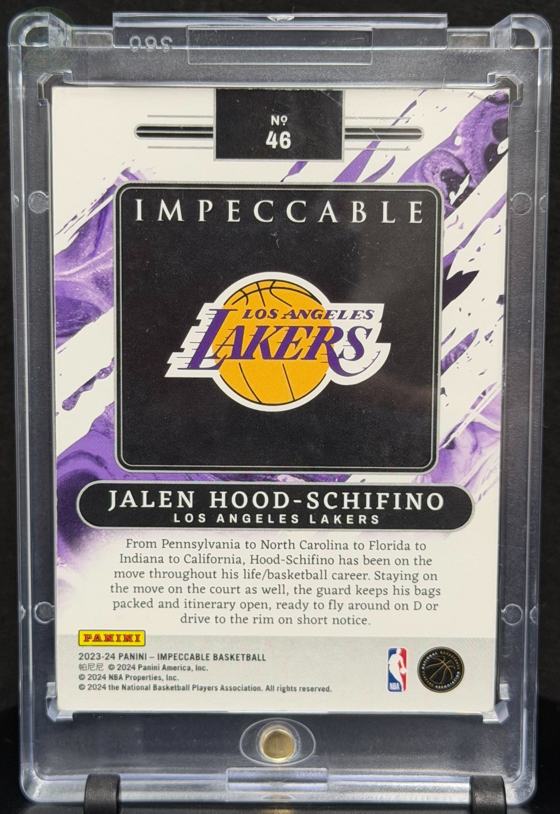 2023-24 Panini Impeccable Jalen Hood-Schifino Silver Logo Bar
