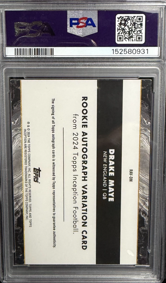 2024 Topps Inception - Rookie Autographs Variations Drake Maye Patriots PSA 8