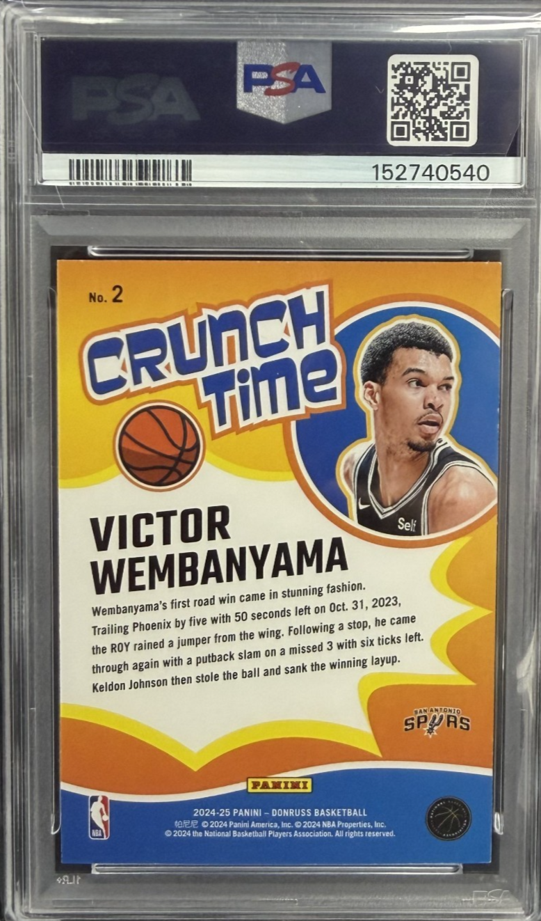 2024-25 Panini Donruss Crunch Time Victor Wembanyama #2 /10 gold PRESS PROOF