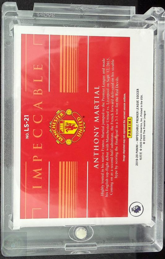 2019-20 Panini Impeccable Manchester United Anthony Martial 1 Ounce Silver Bar