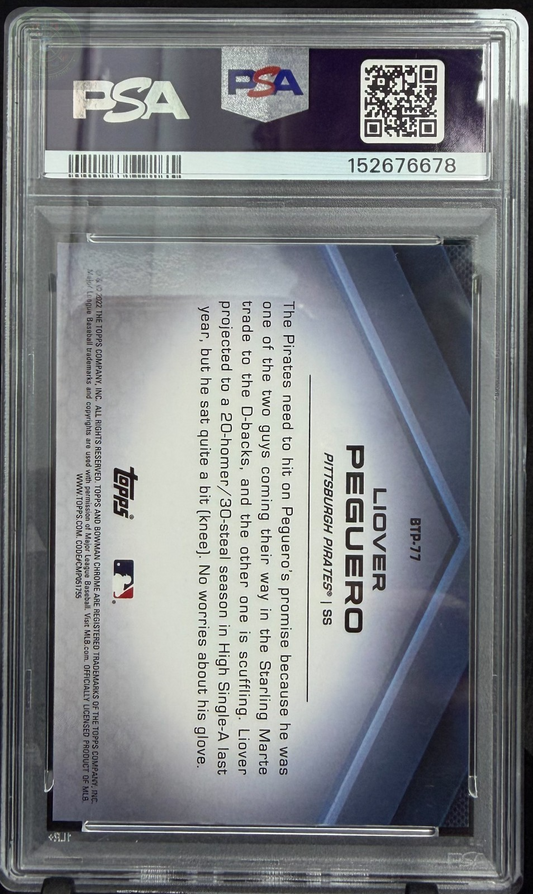 2022 Bowman Chrome BTP77 Liover Peguro Superfractor 1/1 PSA 9