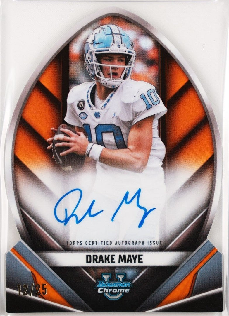 2023 Bowman U Chrome Future of Football Autographs Orange Drake Maye /25 PSA 9