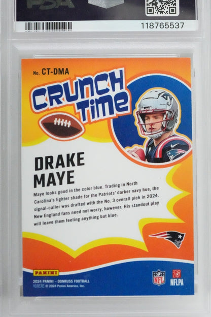 DRAKE MAYE ROOKIE GOLD /10 2024 PANINI DONRUSS #12 CRUNCH TIME RC # /10