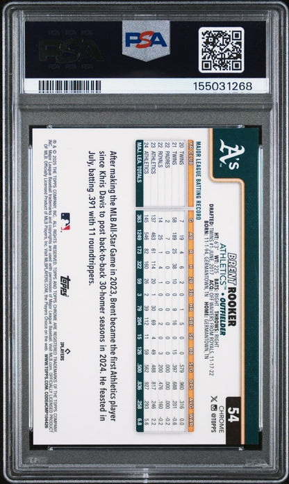 2025 Topps Chrome - Brent Rooker #54 ORANGE /25   LAVA Refractor PSA 9