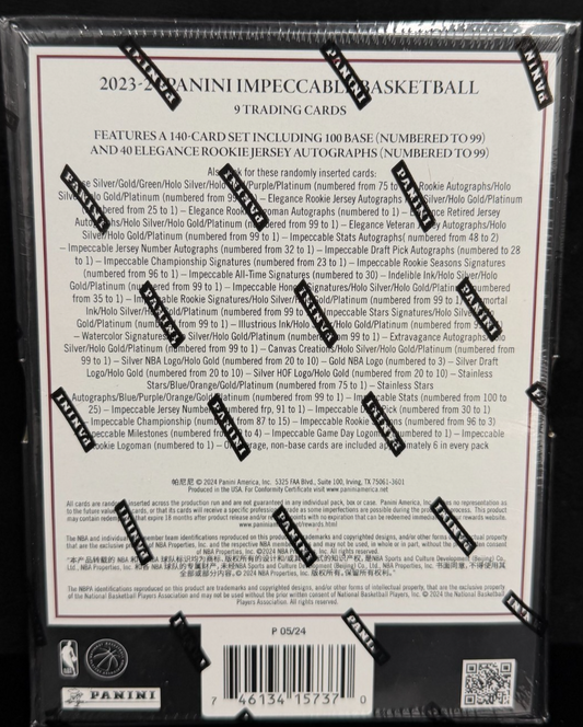 2023-24 PANINI IMACCULATE BASKETBALL SEALED HOBBY BOX WEMBENYAMA