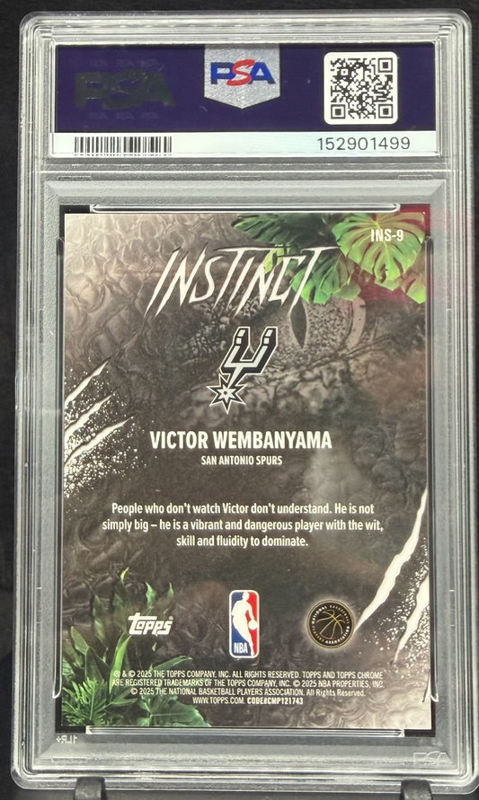 2025 Topps Chrome Instinct Red INS-9 Victor Wembanyama /5 PSA 10 POP 1