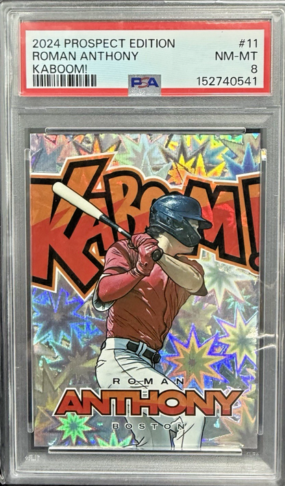 2024 PANINI PROSPECT EDITION ROMAN ANTHONY KABOOM! RC ROOKIE RED SOX SSP PSA 8