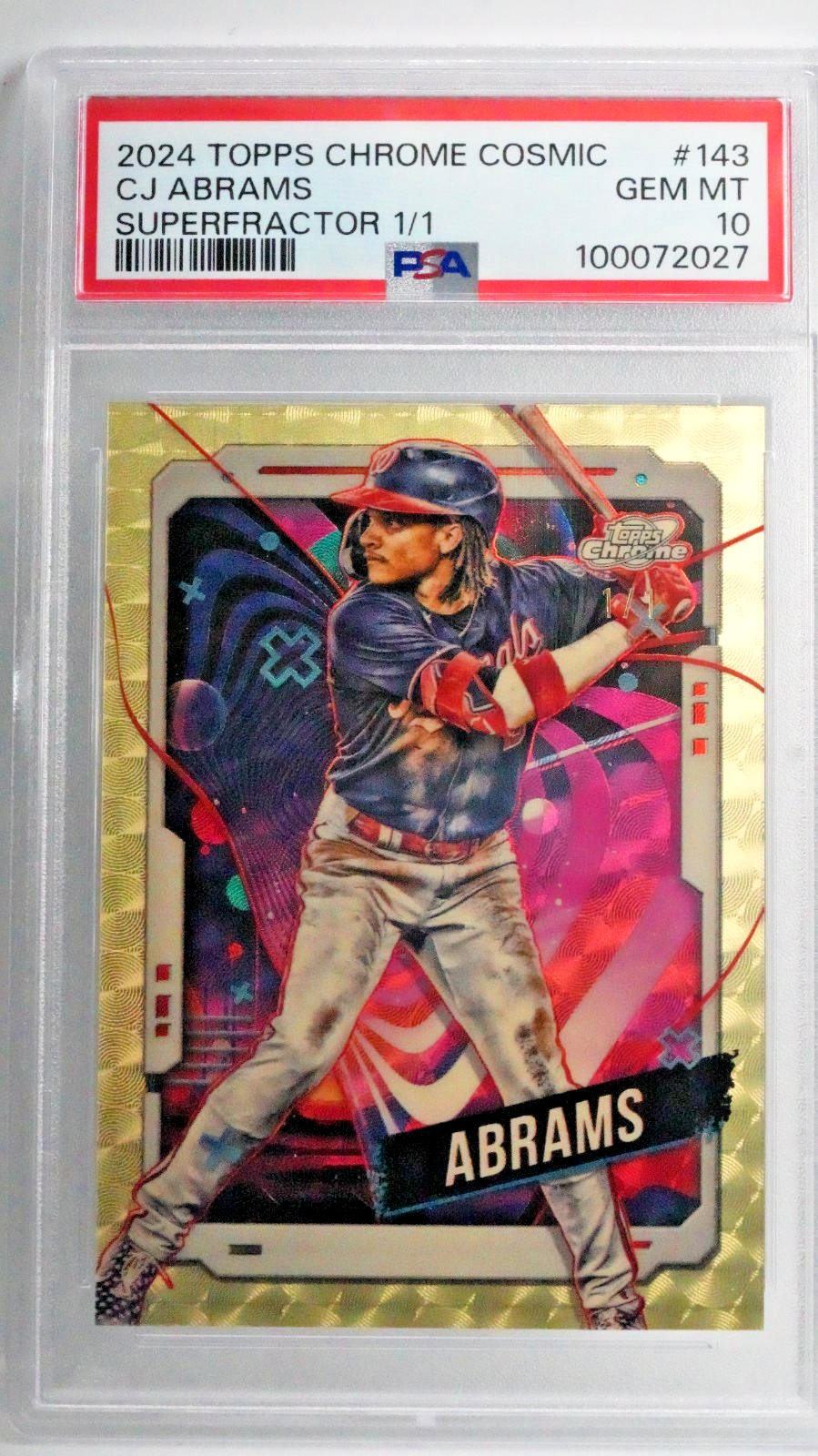 2024 Topps Cosmic Chrome 143 CJ Abrams Superfractor PSA Gem Mint 10