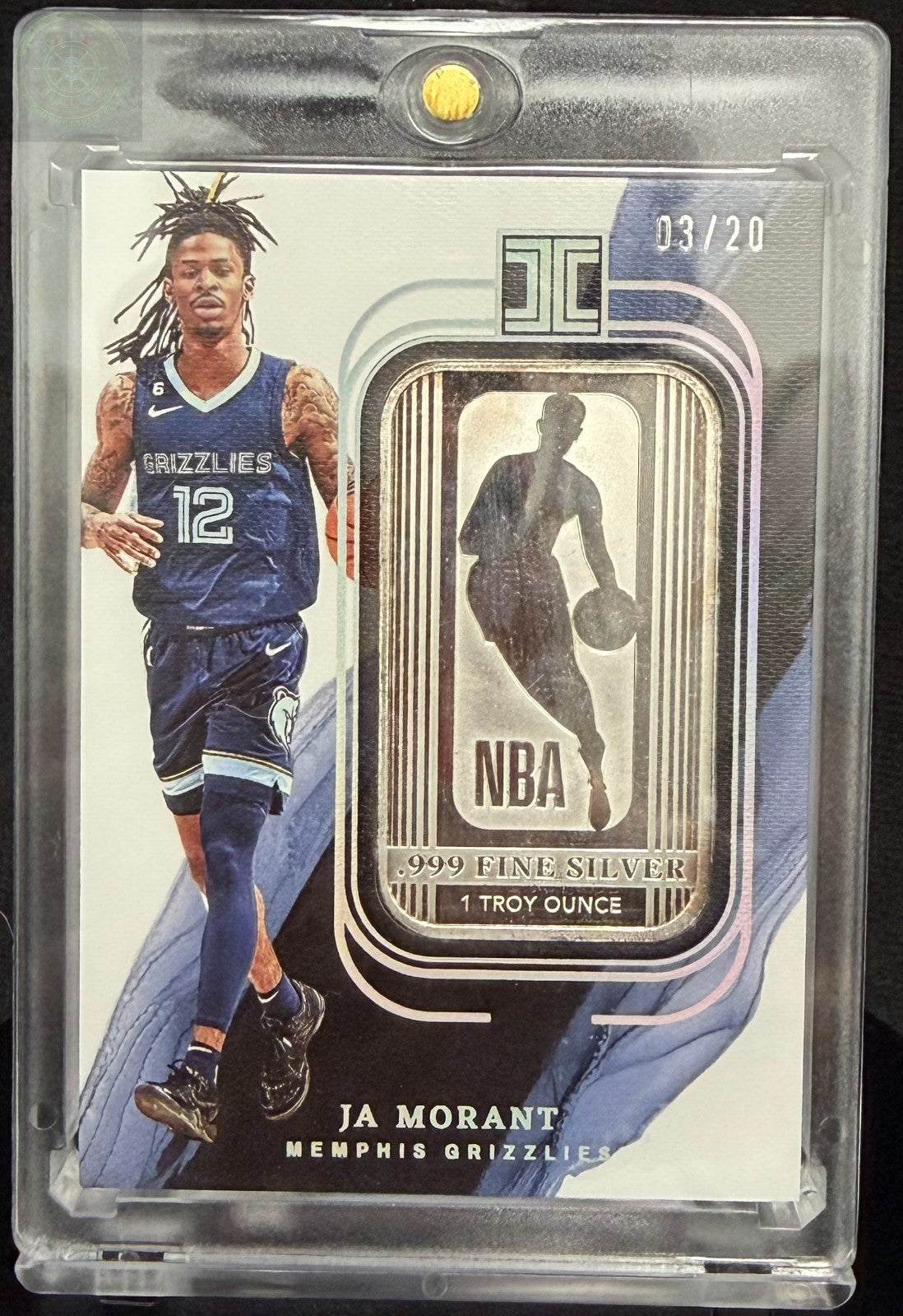 2022/23 Panini Impeccable Ja Morant NBA Logoman Silver Bar 1 Toz