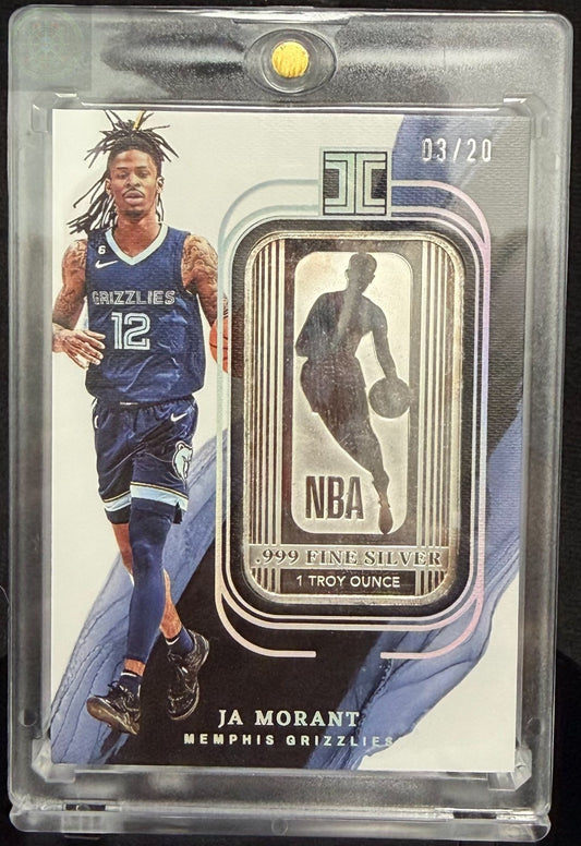 2022/23 Panini Impeccable Ja Morant NBA Logoman Silver Bar 1 Toz