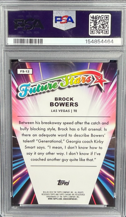 2024 Topps Chrome - Future Stars Brock Bowers #FS-12 Superfractor 1/1 (RC) PSA 8