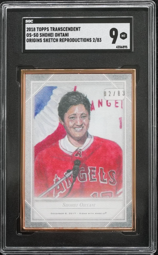 2018 Topps Transcendent Shohei Ohtani Origins Sketch Reproduction 2/83 (RC)