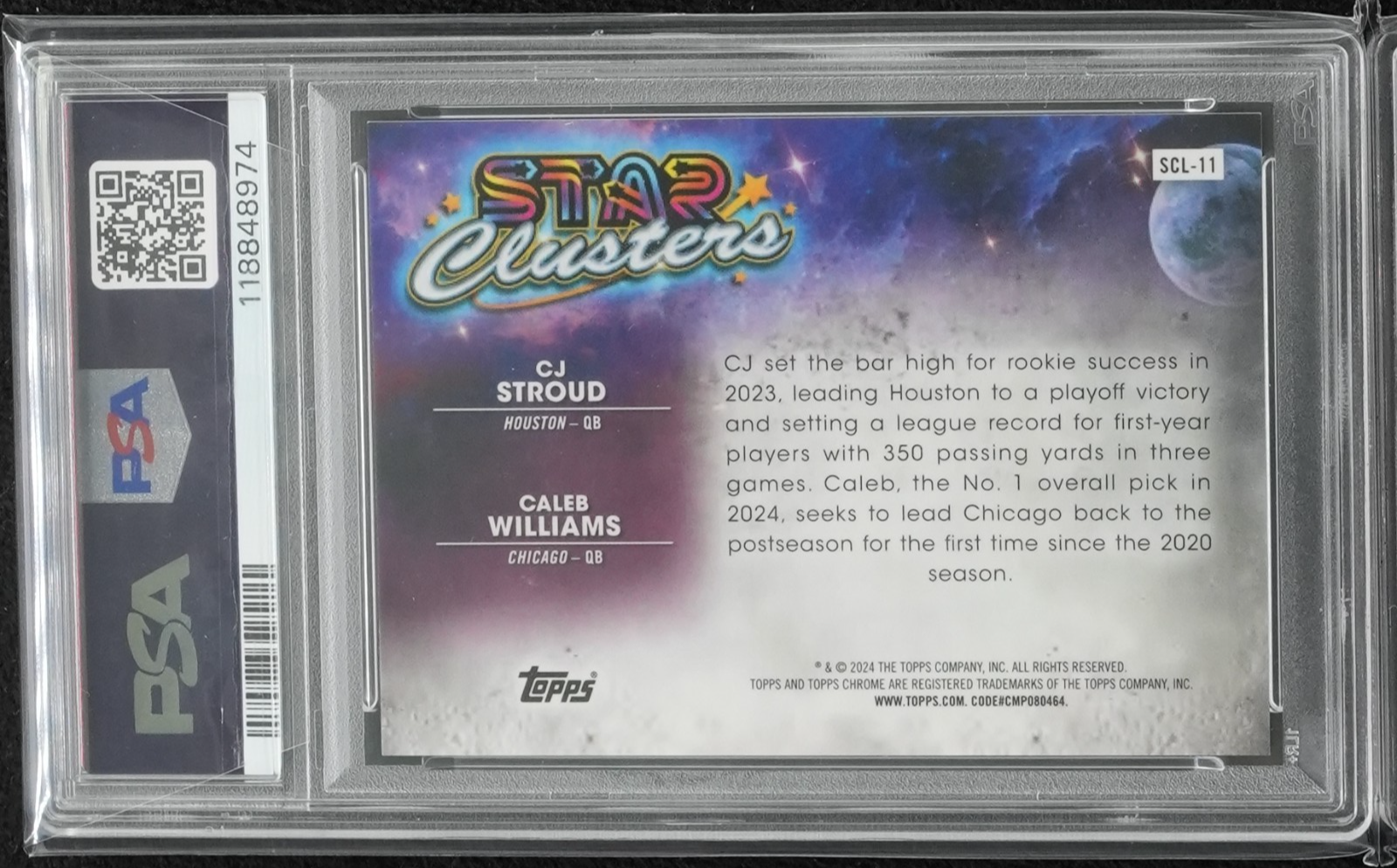 2024 Topps Cosmic Chrome Star Clusters Williams/Stroud 25 PSA 10