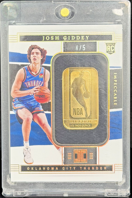 2021-22 Panini Impeccable 4/5 Josh Giddey Gold Bar 1/2 Toz