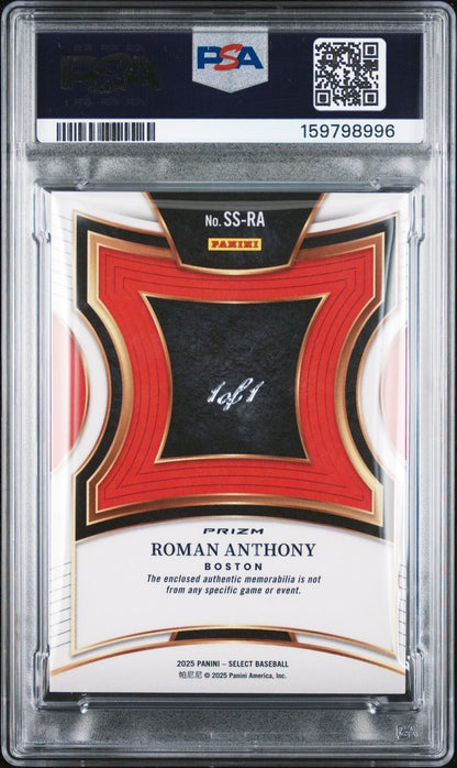 2025 Panini Select Patch Roman Anthony SS-RA /1 GOLD VINYL SUPERFRACTOR