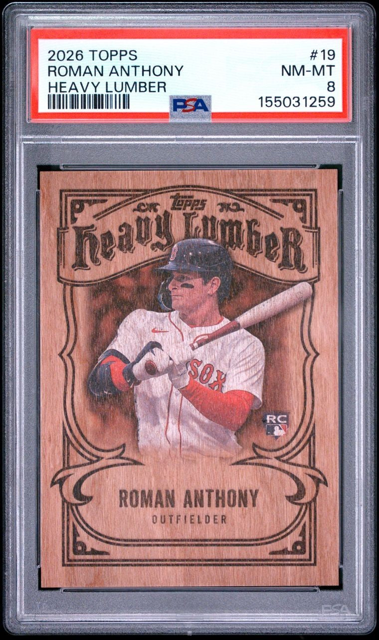 2026 TOPPS BASEBALL HEAVY LUMBER #19 ROMAN ANTHONY RED SOX RC PSA 8
