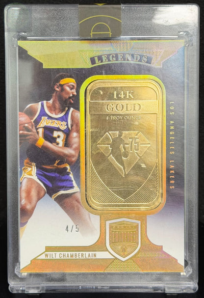 2021-22 Panini Eminence Wilt Chamberlain Gold Bar 1 Toz