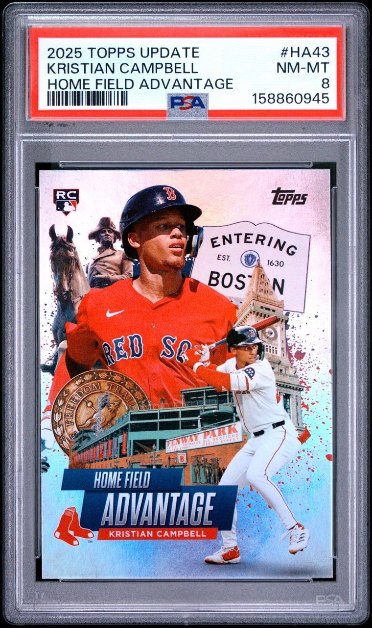 2025 Topps Update Series  Home Field Advantage Kristian Campbell #HA-43 RC PSA 8