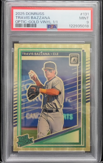 2025 Donruss Optic Rated #131 Gold Vinyl 1/1 Travis Bazzana PSA 9 SUPERFRACTOR