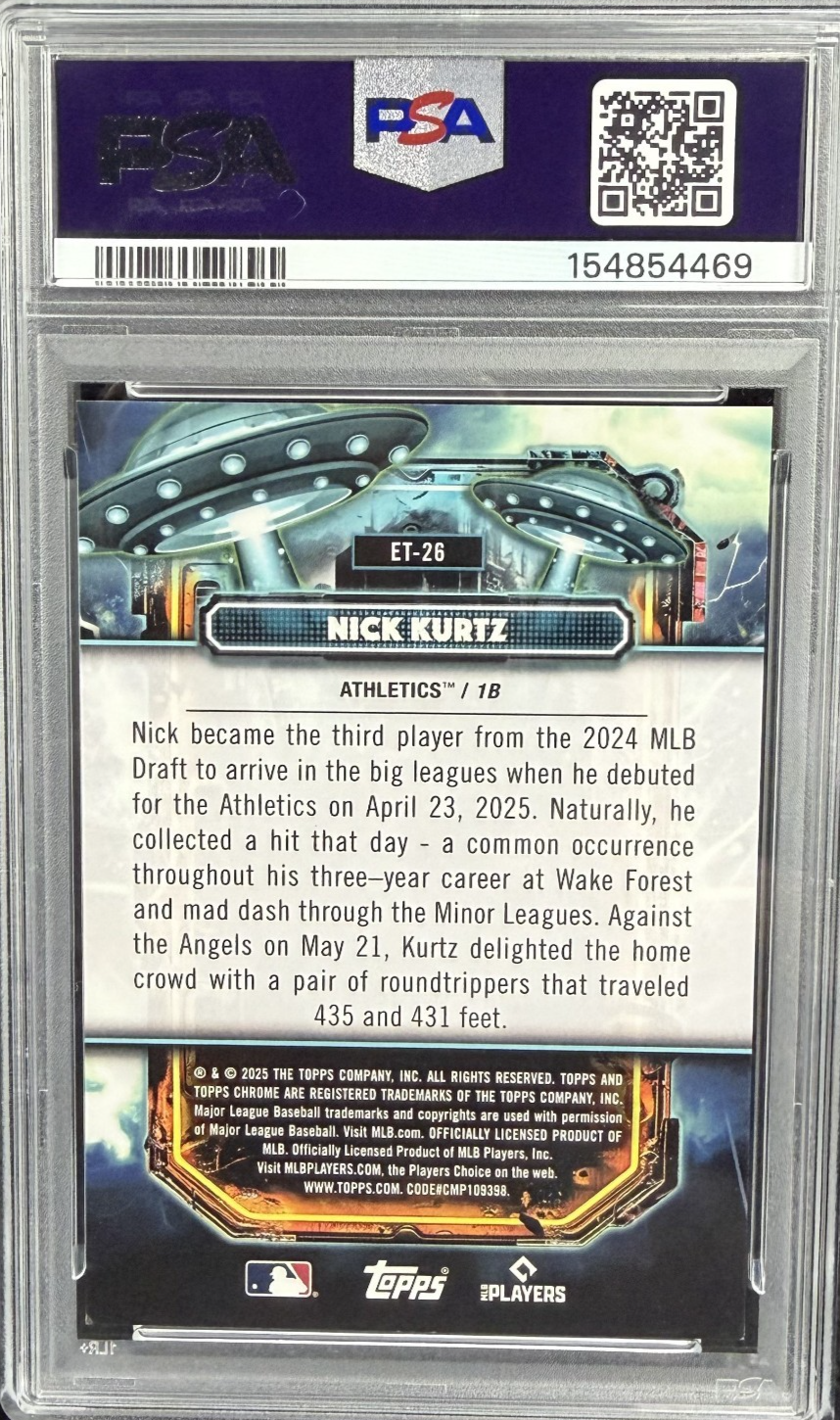 2025 Topps Cosmic Chrome - Extraterrestrial Talent Nick Kurtz RED /5 #ET-26 (RC)