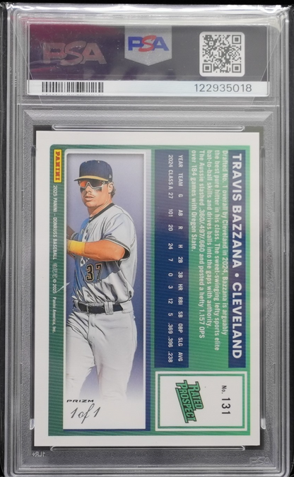 2025 Donruss Optic Rated #131 Gold Vinyl 1/1 Travis Bazzana PSA 9 SUPERFRACTOR