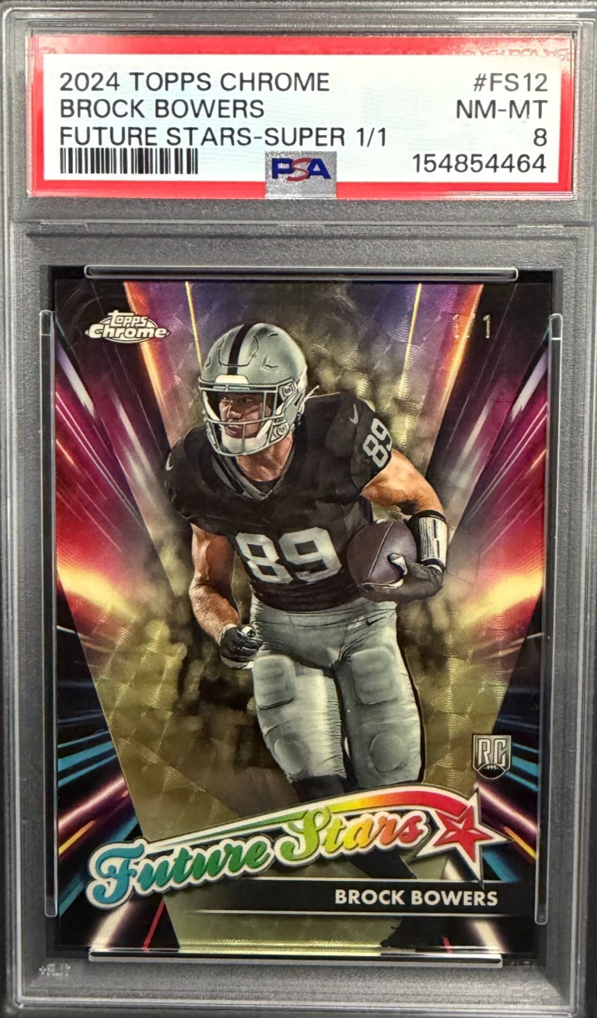 2024 Topps Chrome - Future Stars Brock Bowers #FS-12 Superfractor 1/1 (RC) PSA 8