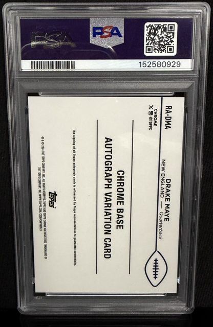 2024 Topps Chrome Rookie Auto Green Geometric Drake Maye #RA-DMA /99 PSA 9 RC