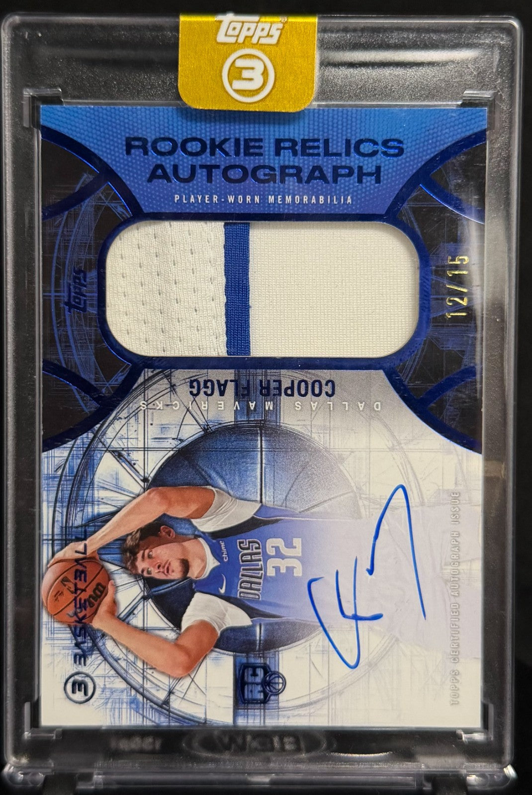 2025 Topps Three 3 Rookie Relics Autograph RRA-CF Cooper Flagg /15 Color Match