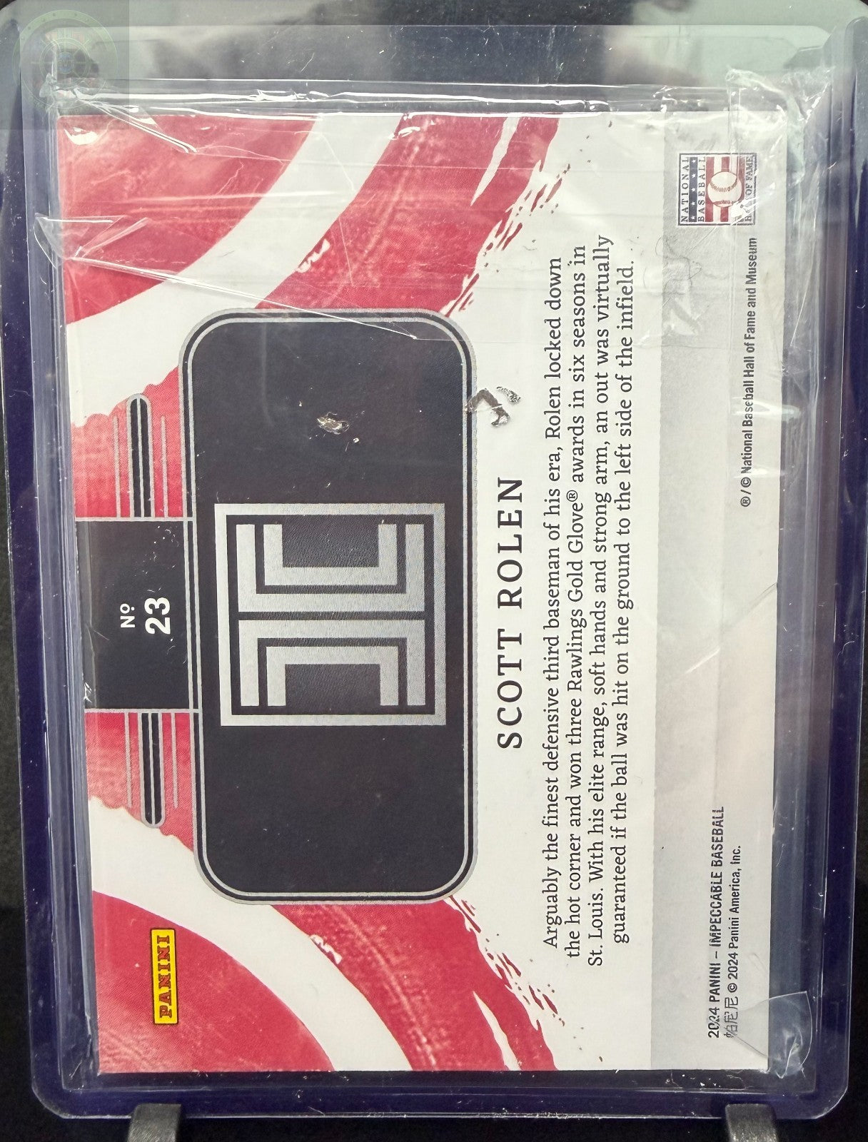 2024 Panini Impeccable Scott Rolen Gold Bar 1/2 Toz