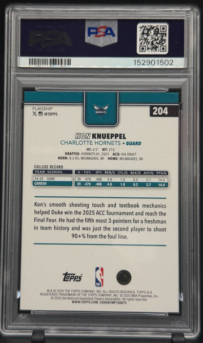 2025 Topps #204 Kon Knueppel Orange Diamante PSA 9