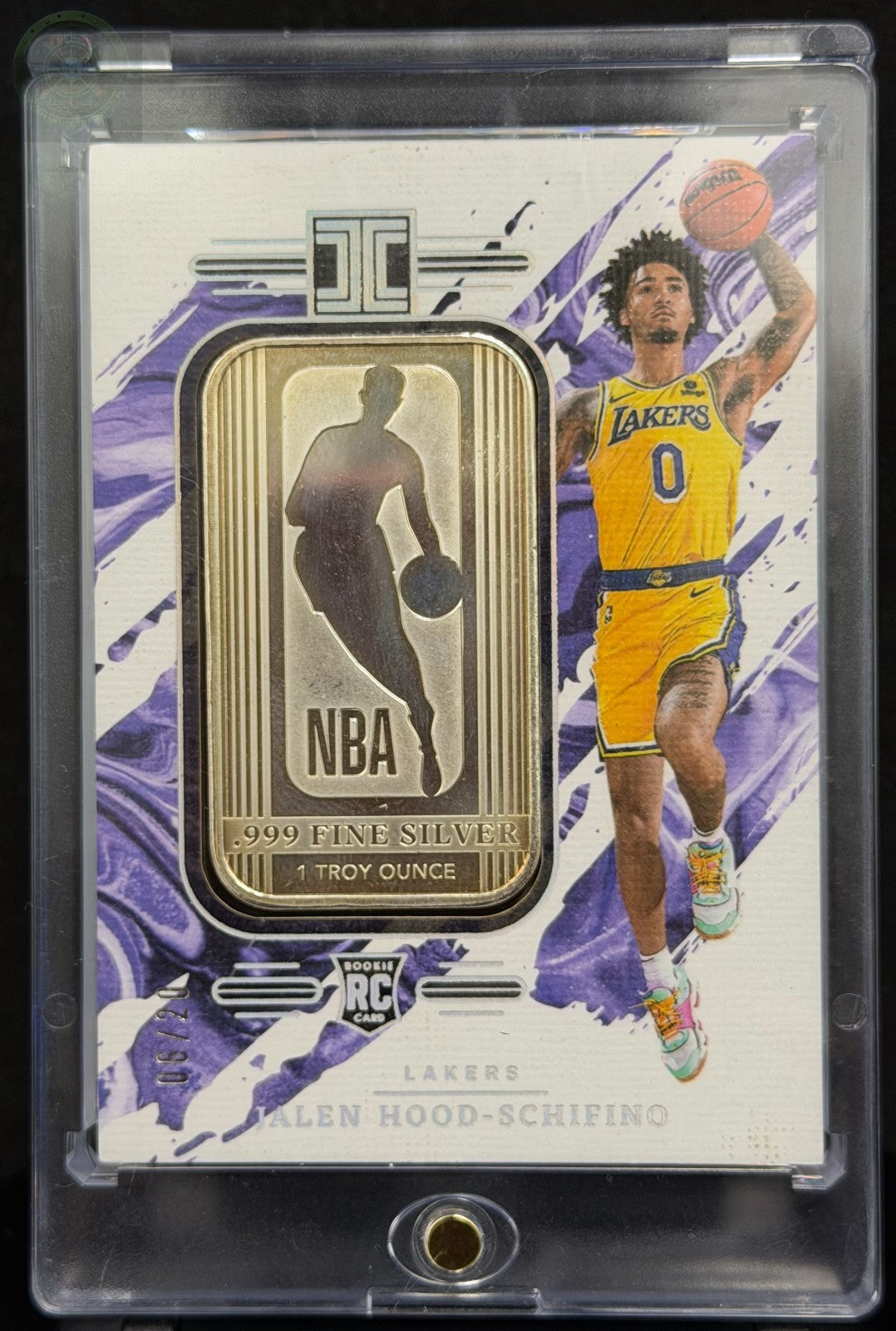 2023-24 Panini Impeccable Jalen Hood-Schifino Silver Logo Bar