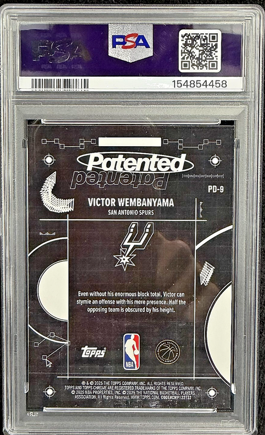 2025 Topps Chrome Basketball Patented Victor Wembanyama #PD-9 PSA 10