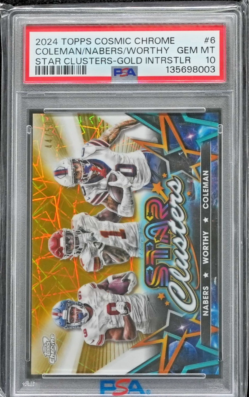 2024 Topps Cosmic Chrome Star Clusters SCL-6 Coleman/Nabers/Worthy /50 PSA 10