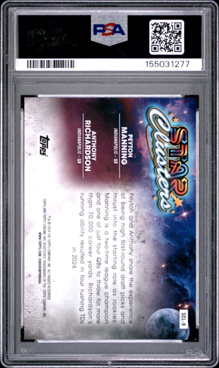 2024 TOPPS COSMIC CHROME FOOTALL MANNING RUCHARDSON STAR CLUSTERS GOLD /50 SCI 9