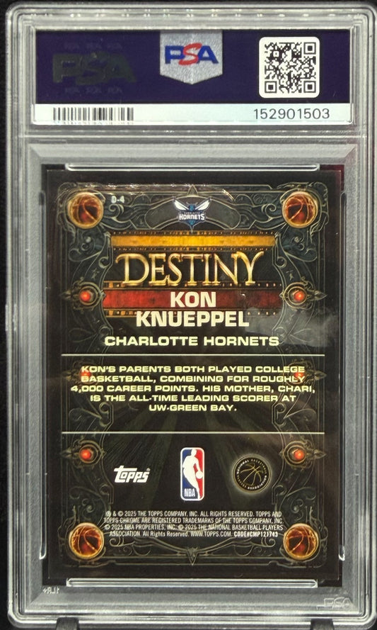 2025-26 Topps Chrome Destiny Kon Knueppel #D-4 Gold Geometric
