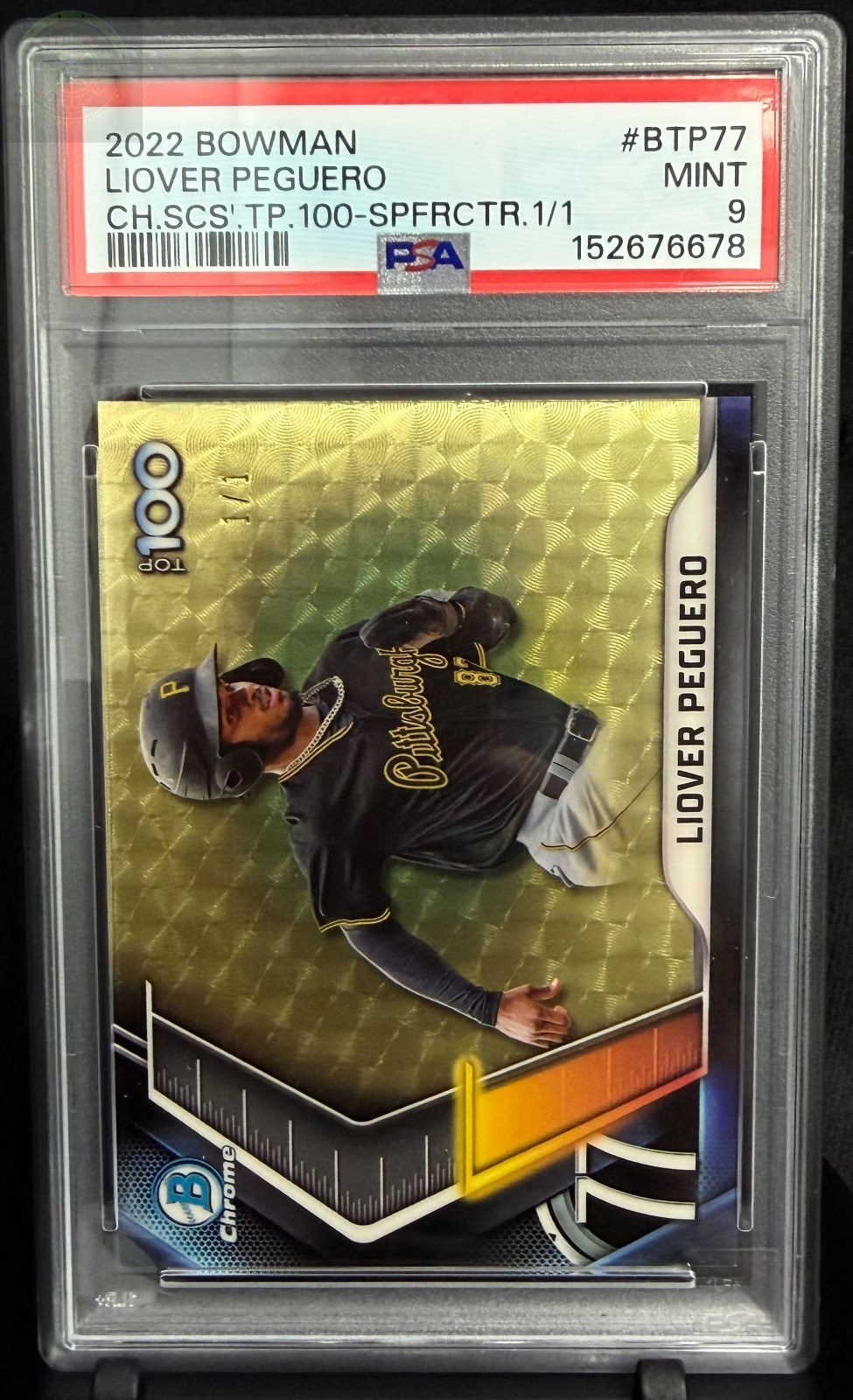 2022 Bowman Chrome BTP77 Liover Peguro Superfractor 1/1 PSA 9