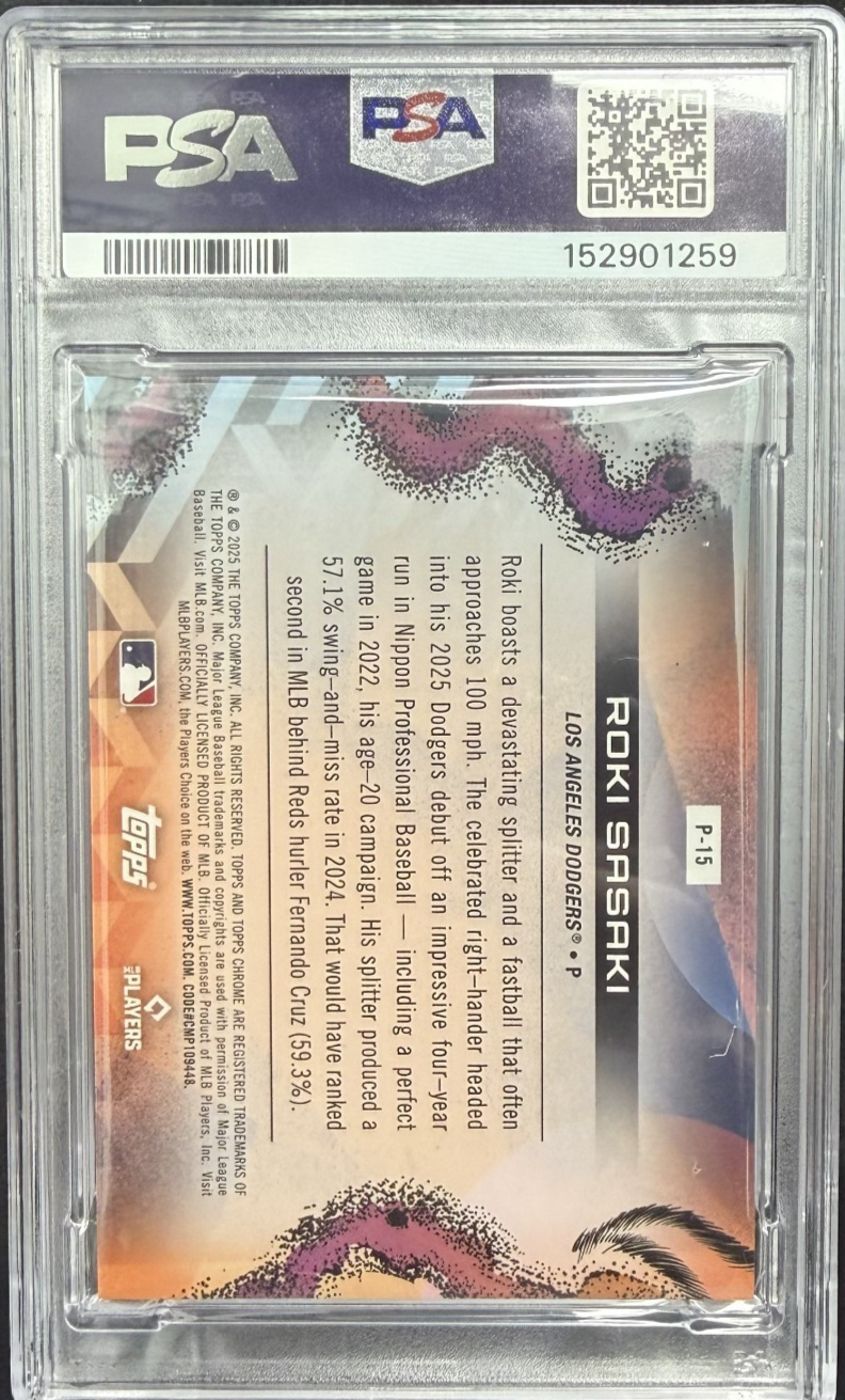 2025 Topps Cosmic Chrome Planetarium #15 (RC) Roki Sasaki PSA 8