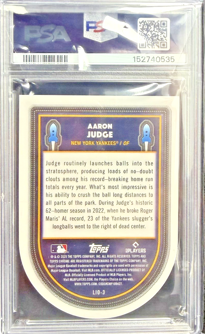 2025 TOPPS COSMIC CHROME LAUNCHED INTO ORBIT BASEBALL AARON JUDGE RED /5 LIO-3