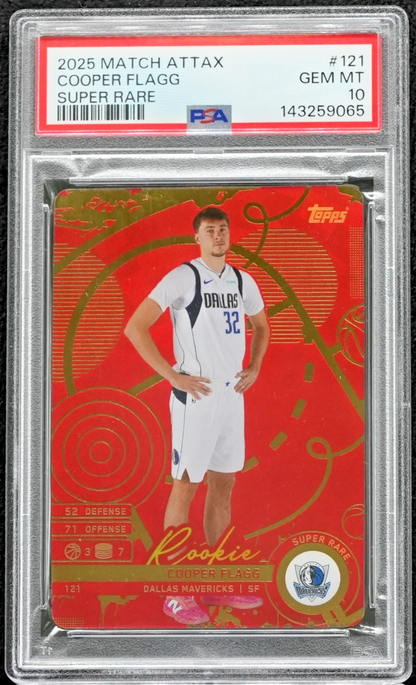 2025 Topps Match Attax Cooper Flagg Super Rare RED #121 RC PSA 10 GEM MINT