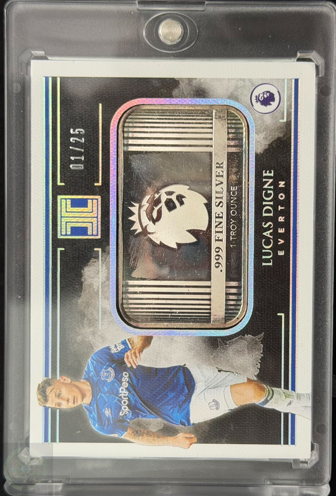 2019-20 Panini Impeccable Lucas Digne Everton 1 Ounce Silver Bar