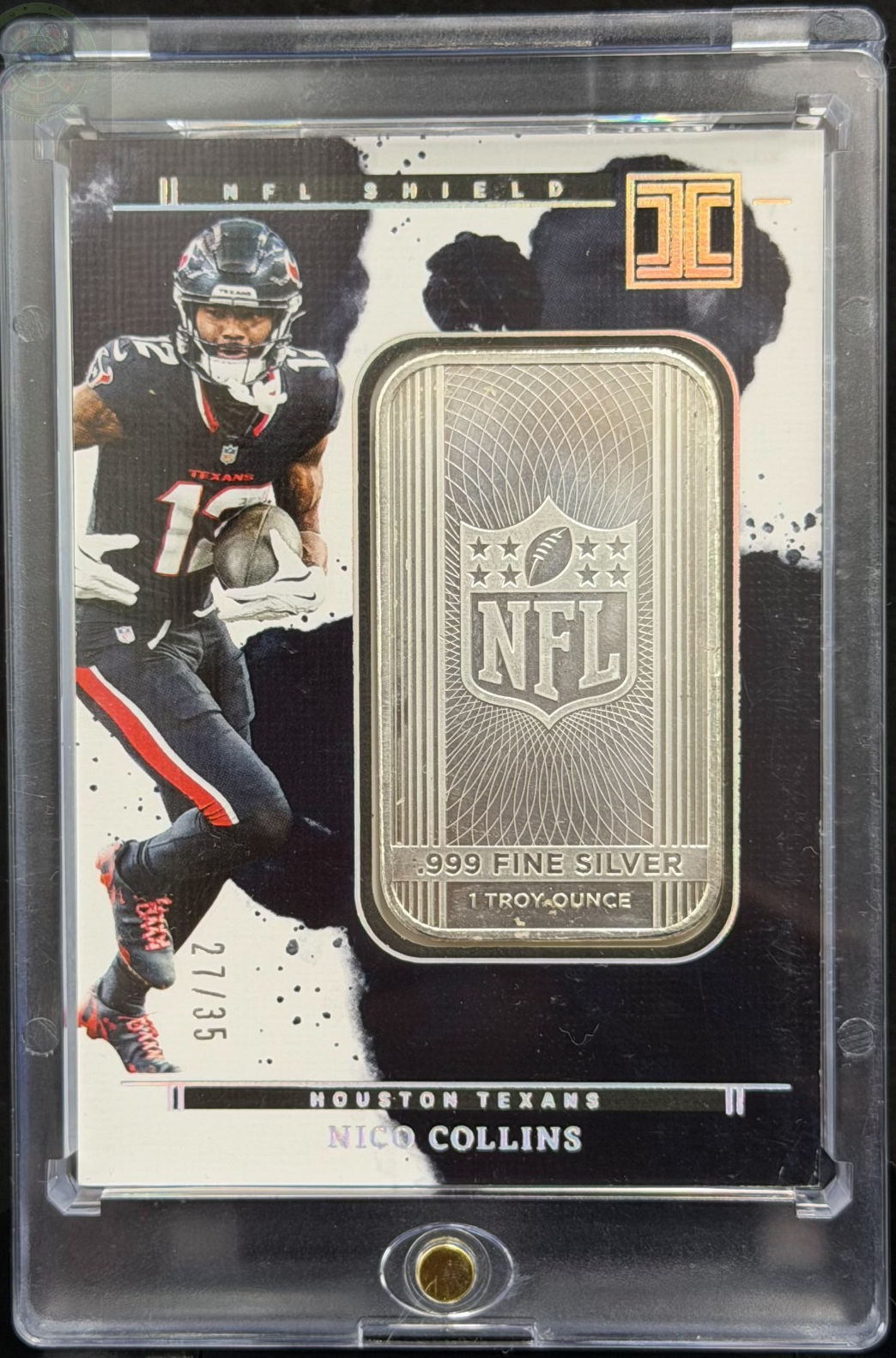 2025 Panini Impeccable Nico Collins NFL Silver Bar 1 Troy Oz