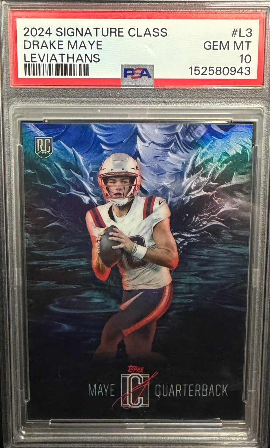 2024 Topps Signature Class L-3 Drake Maye Rookie Leviathans PSA 10