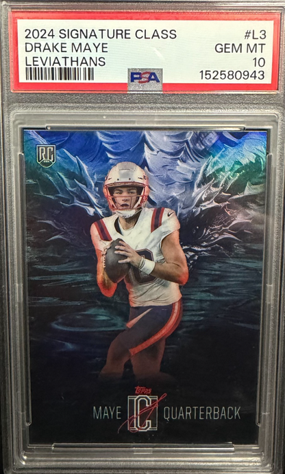 2024 Topps Signature Class L-3 Drake Maye Rookie Leviathans PSA 10
