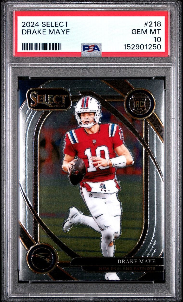 2024 Panini Select Football Club Level Drake Maye #218 (RC) PSA GEM 10