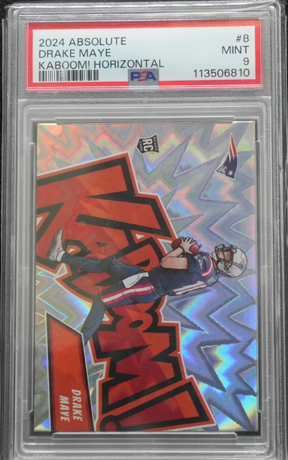 2024 Panini Absolute #8 Horizontal Kaboom! Drake Maye RC PSA 9