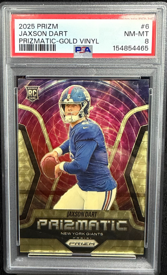 2025 Panini Prizm Football - Prizmatic Jaxson Dart #6 /5 (RC) PSA 8 SUPERFRACTOR